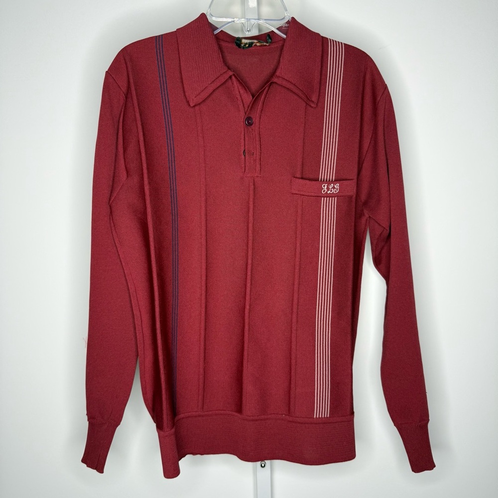 Men's Size Small Vintage Stripped Long Sleeve Ban-Lon Style Shirt by L. Virany